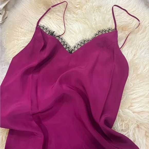 Kiki de Montparnasse Burgundy Lace Trim dress